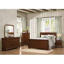 Abbeville Sleigh group 4 Pc - Brown Cherry